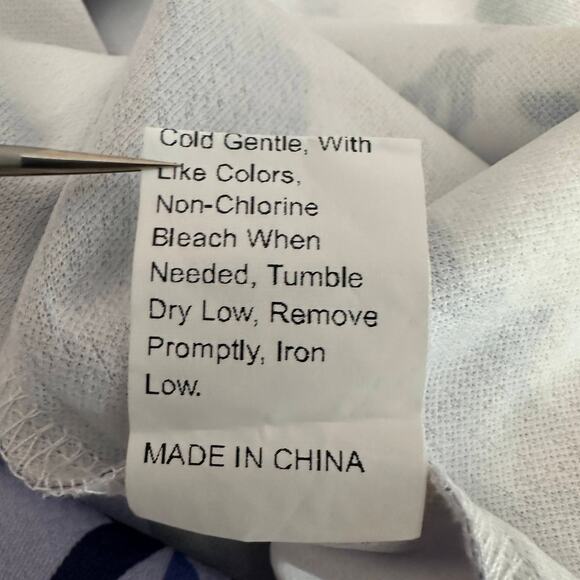 Shein Curve Midi Dress Womens 2XL Pink Blue Abstract Print Puff Sleeve Belted - Picture 9 of 9